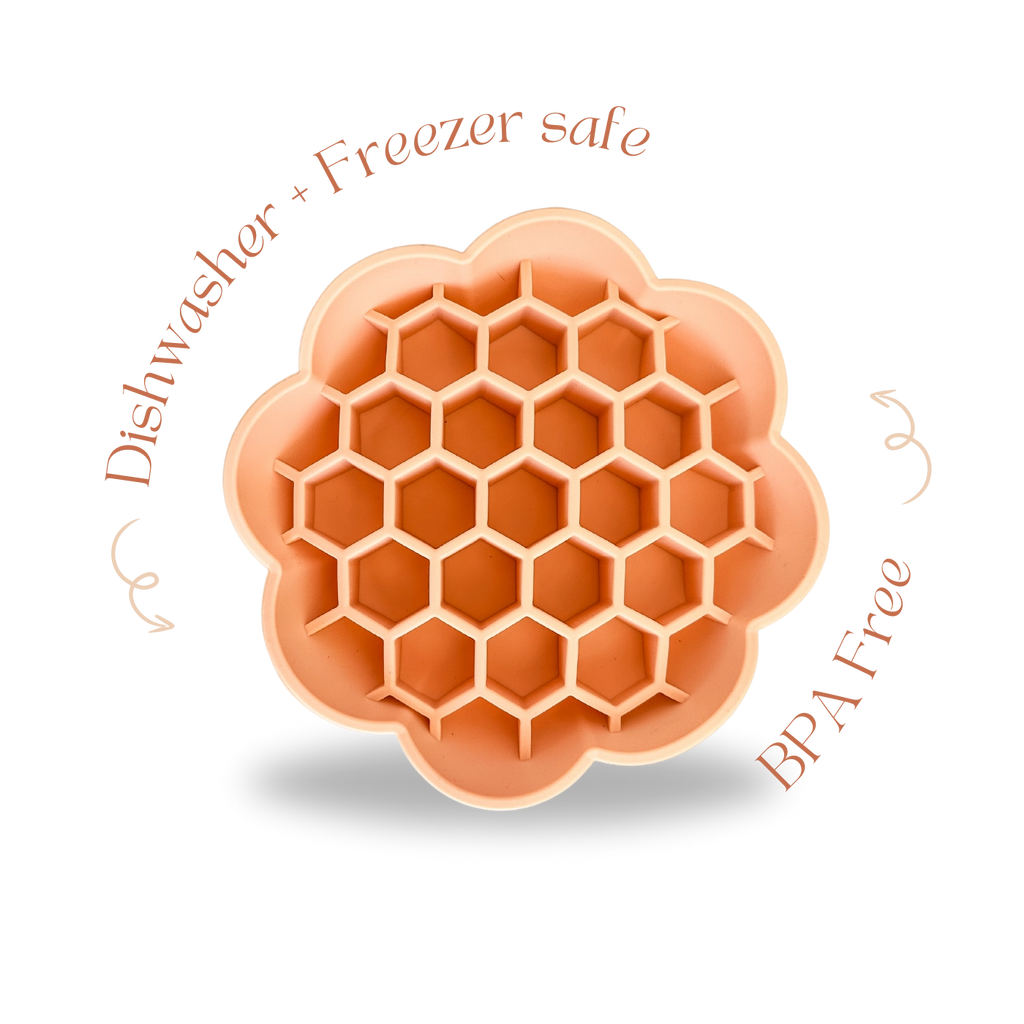 Honeycomb Non-Slip Slow Feeder - Peach