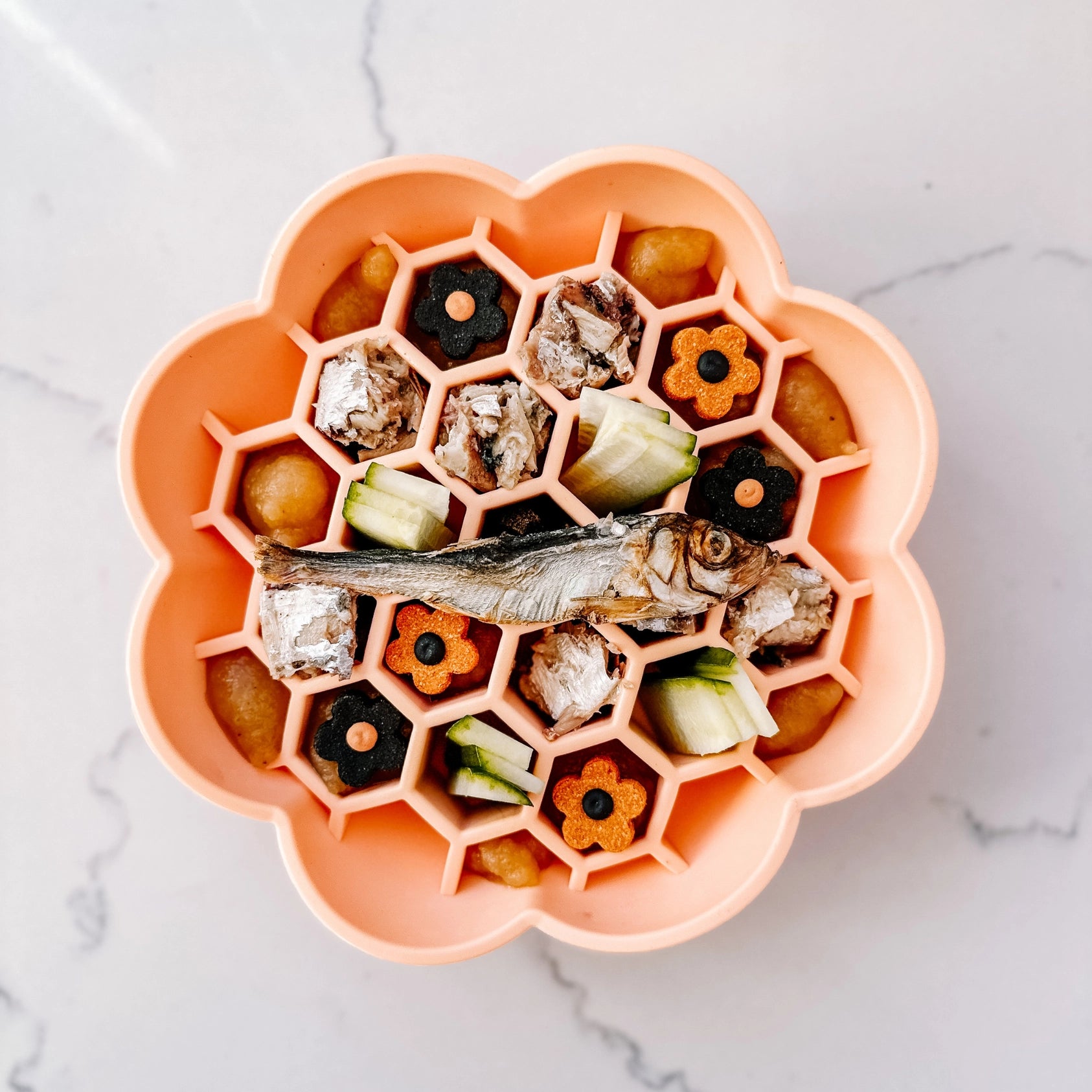 Honeycomb Non-Slip Slow Feeder - Peach